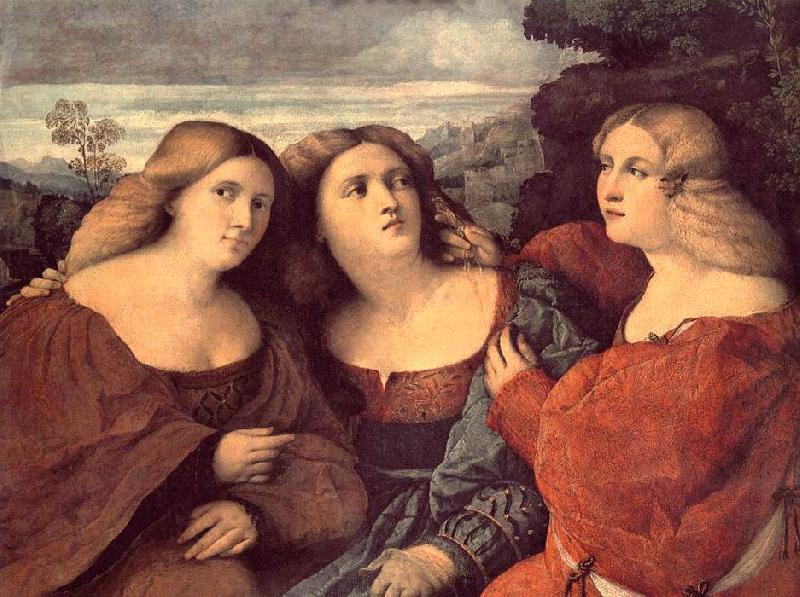 Palma Vecchio The Three Sisters (detail) dh Germany oil painting art